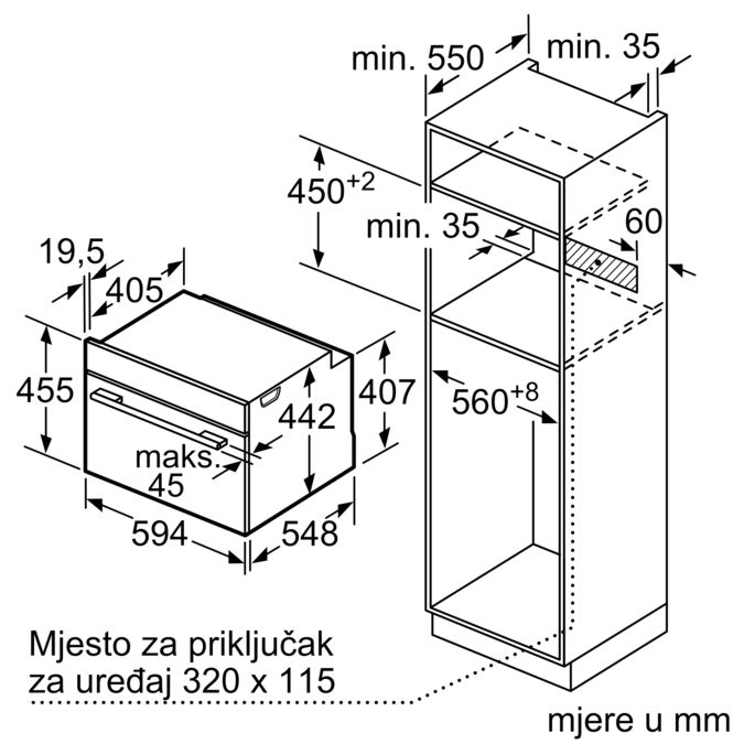 N 70 Ugradbena parna pećnica 60 x 45 cm Nehrđajući čelik C15DR00N0 C15DR00N0-9