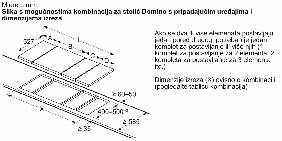 N 90 Domino plinska ploča za kuhanje 30 cm Staklokeramika, Crna N23TA19N0 N23TA19N0-7