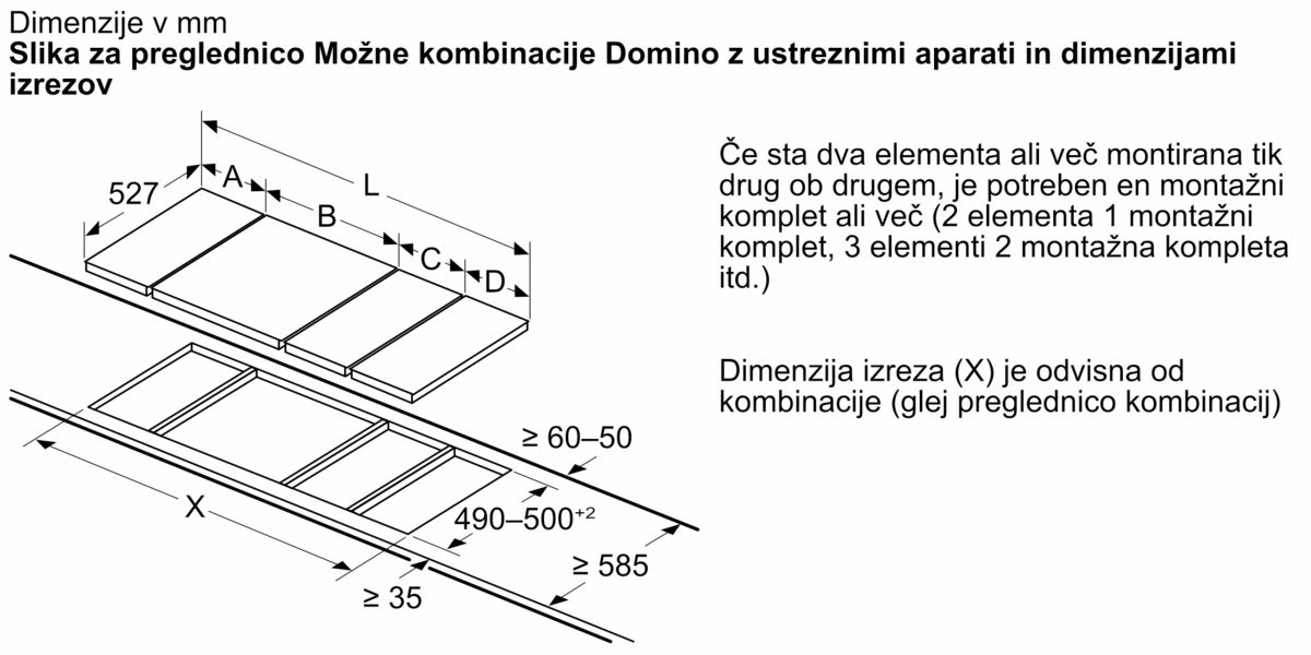 N 90 Domino plinska kuhalna plošča 30 cm Steklokeramika, Črna N23TA19N0 N23TA19N0-7