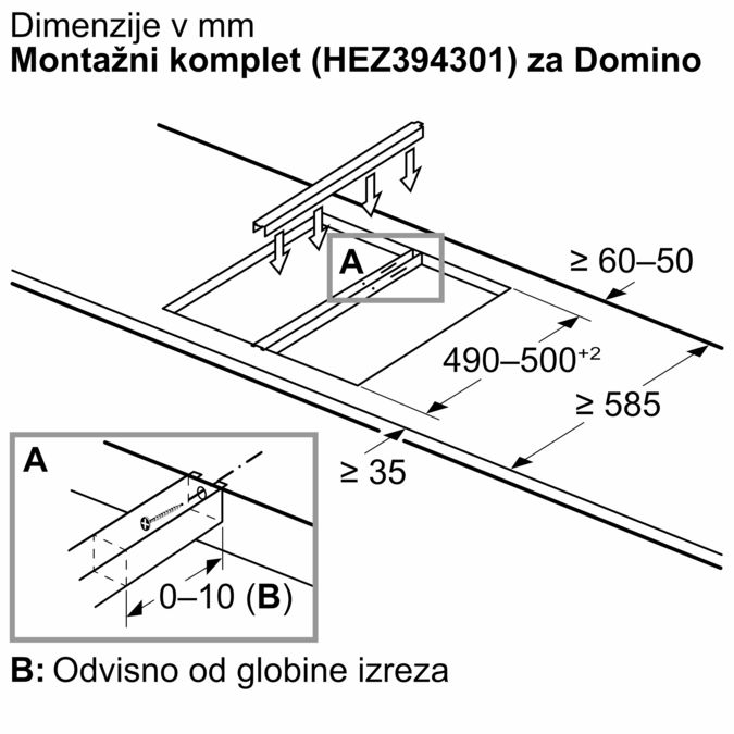 N 90 Domino plinska kuhalna plošča 30 cm Steklokeramika, Črna N23TA19N0 N23TA19N0-8