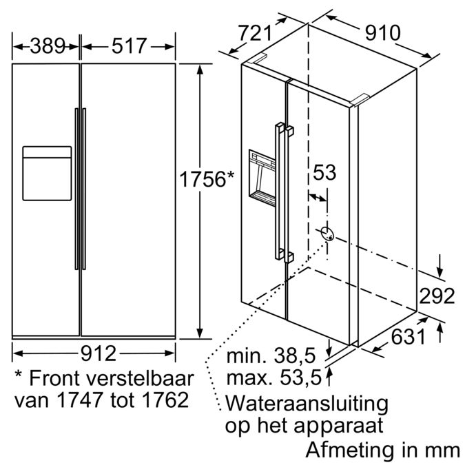 iQ700 Amerikaanse koelkast 175.6 x 91.2 cm KA92DSW30 KA92DSW30-6
