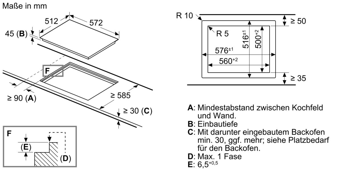 Elektrokochfeld 60 cm Rahmenlos, herdgesteuert M15R42X2 M15R42X2-6