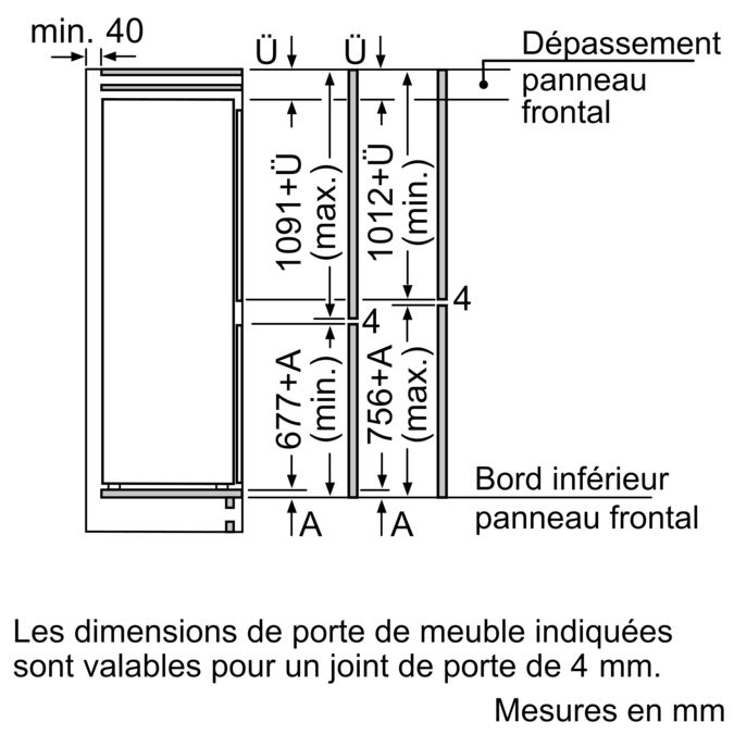 N 50 Réfrigérateur combiné intégrable 177.2 x 54.1 cm sliding hinge KI5862S30 KI5862S30-8