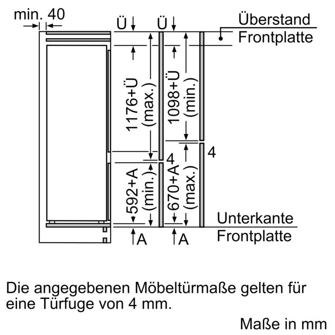 Einbau-Kühl-Gefrier-Kombination mit Gefrierbereich unten 177.2 x 54.1 cm Schleppscharnier CK587NSF0 CK587NSF0-10