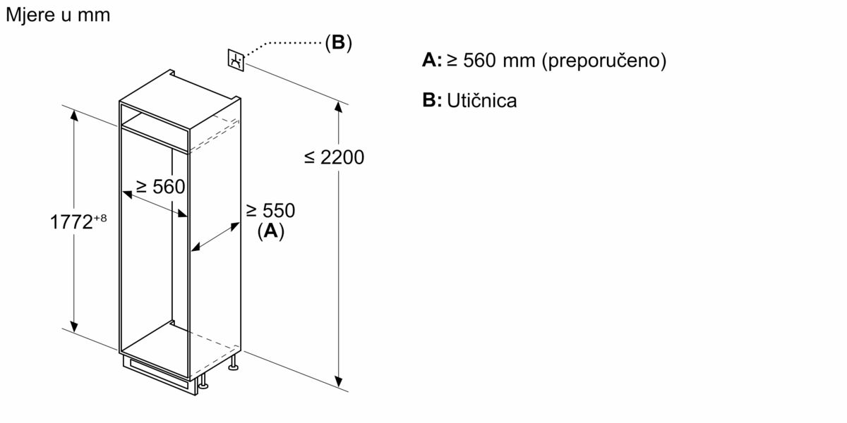 N 50 Ugradbeni hladnjak sa zamrzivačem na dnu 177.2 x 54.1 cm KI7862F30 KI7862F30-6