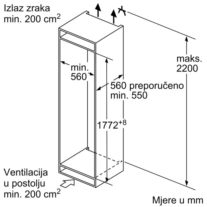 N 50 Ugradbeni hladnjak sa zamrzivačem na dnu 177.2 x 54.1 cm KI5872F30 KI5872F30-7
