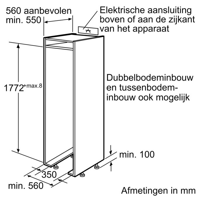 iQ700 Integreerbare koelkast met diepvriesgedeelte 177.5 x 56 cm KI40FP60 KI40FP60-12