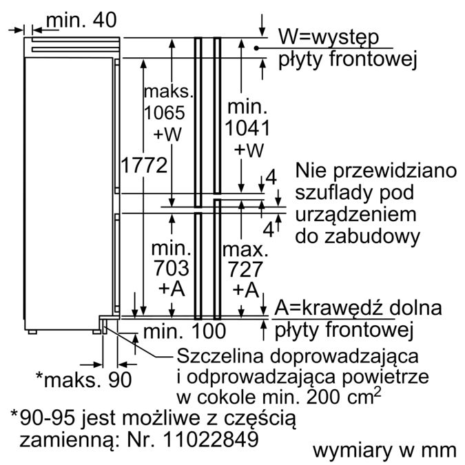 iQ700 Chłodziarko-zamrażarki do zabudowy z dolną zamrażarką 177.2 x 55.6 cm KI34NP60 KI34NP60-4