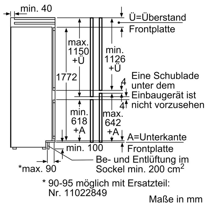 iQ700 Einbau-Kühl-Gefrier-Kombination mit Gefrierbereich unten 177.2 x 55.6 cm KI39FP60 KI39FP60-9