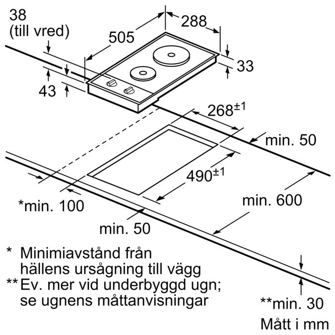 iQ100 Dominohäll, glaskeramik 30 cm ET13051EU ET13051EU-4