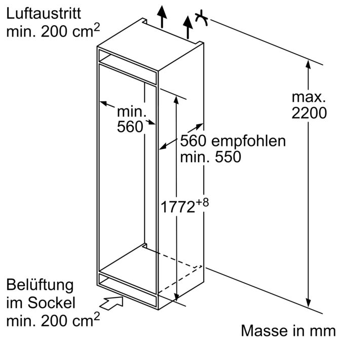 N 70 Einbau-Kühl-Gefrier-Kombination mit Gefrierbereich unten KI4823F30 KI4823F30-4