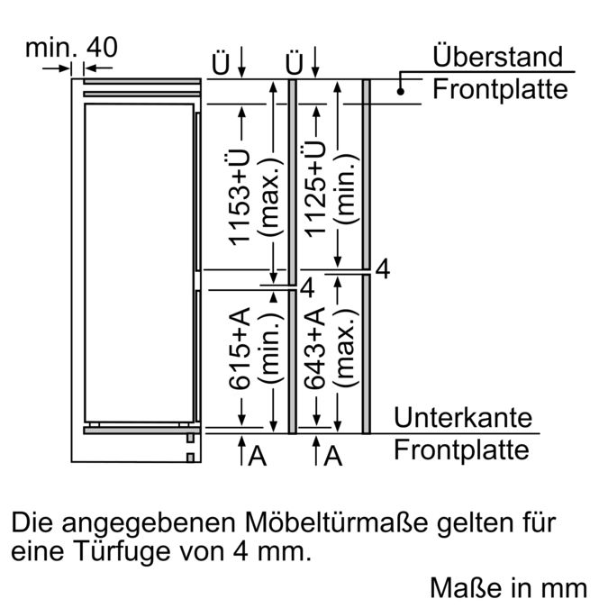N 70 Einbau-Kühl-Gefrier-Kombination mit Gefrierbereich unten KI4823F30 KI4823F30-3