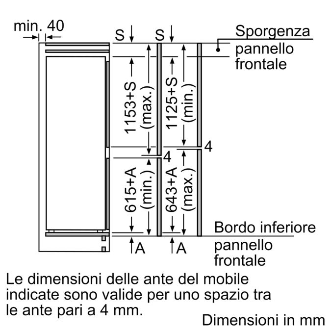 N 70 Frigoriferi combinati con area di congelamento in basso integrabile KI4823F30 KI4823F30-4