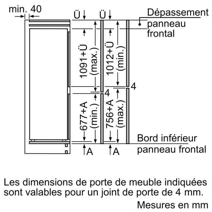 iQ300 Réfrigérateur combiné intégrable 177.2 x 54.1 cm KI86NVU30 KI86NVU30-8