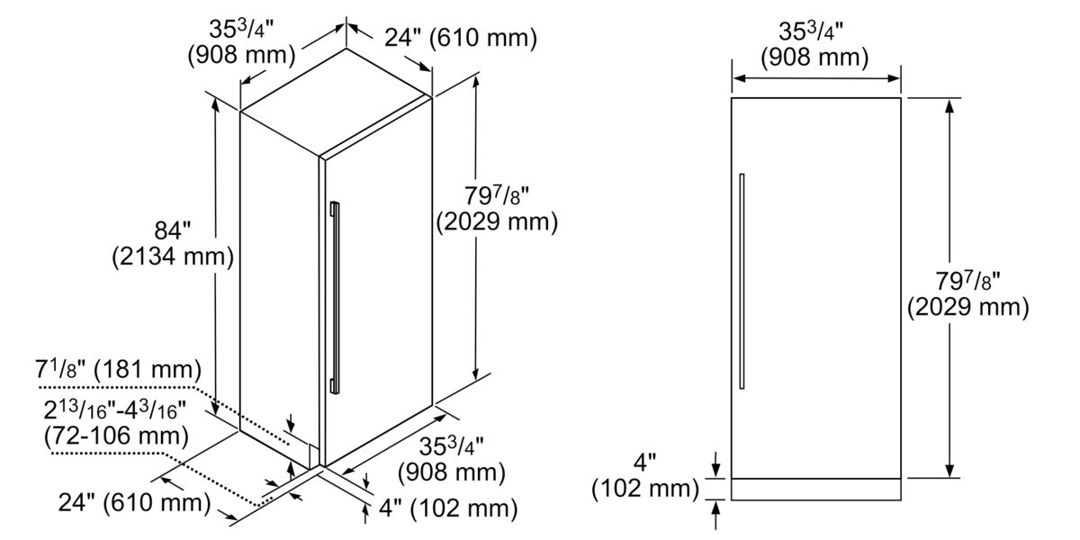 Built-in Panel Ready Fresh Food Column 30'' soft close flat hinge T30IR902SP T30IR902SP-5