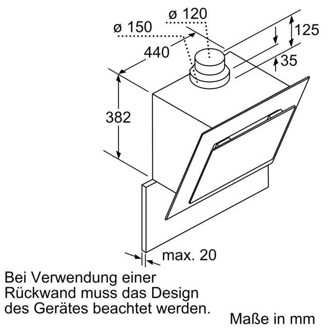 iQ500 Schwarz mit Glasschirm 80 cm Wand-Esse LC86KB670 LC86KB670-10