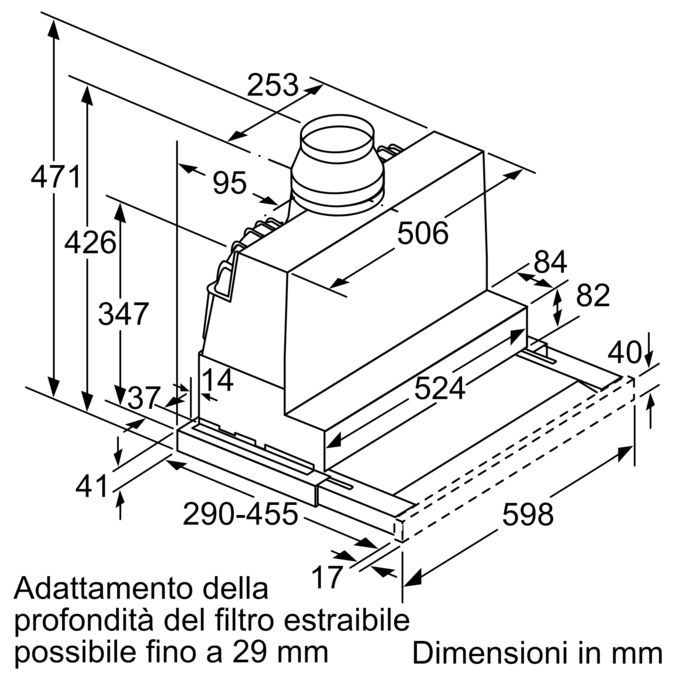 N 70 Cappa aspirante telescopica 60 cm D46MP54X0 D46MP54X0-10