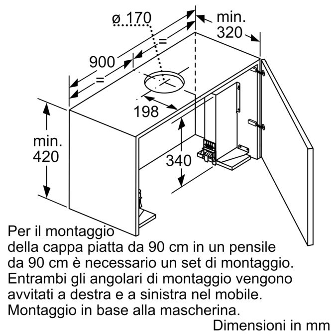 N 90 Cappa aspirante telescopica 90 cm acciaio inox D49PU65X3 D49PU65X3-4