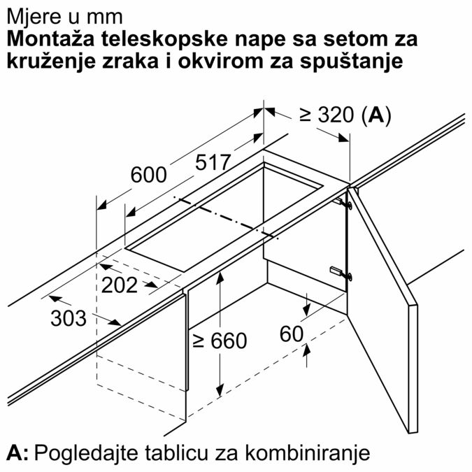 Dodatni pribor za nape 538 mm Z54TL60X0 Z54TL60X0-5