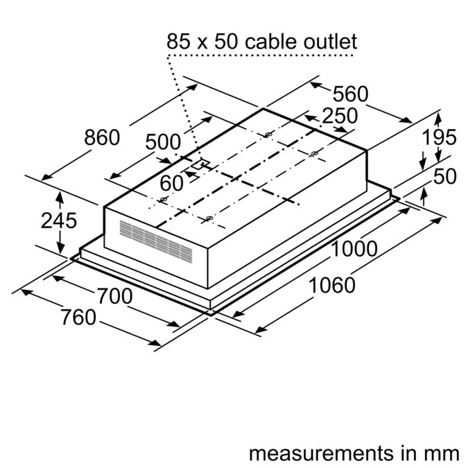 I90CN48W0 ceiling cooker hood NEFF IE