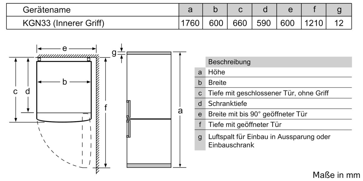 iQ100 Freistehende Kühl-Gefrier-Kombination mit Gefrierbereich unten 176 x 60 cm Edelstahl-Look KG33NCL30 KG33NCL30-5