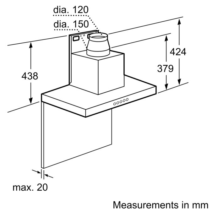 iQ500 Wall mounted hoods 90 cm Stainless steel LC91BD552I LC91BD552I-8