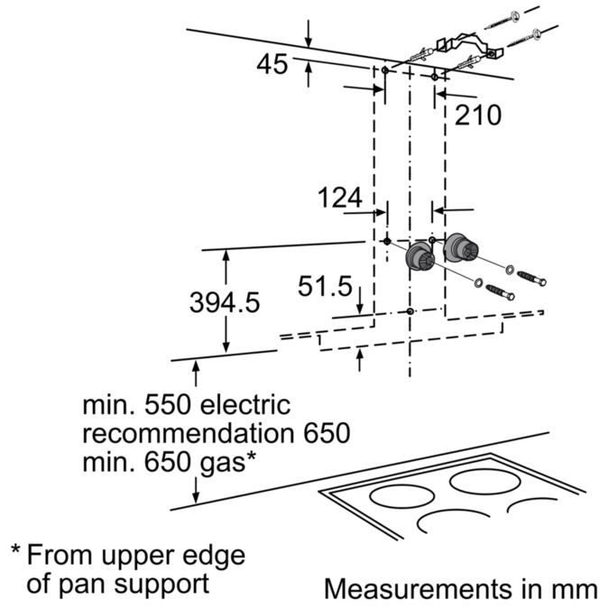 iQ500 Edelstahl mit Glasschirm 90 cm Wand-Esse LC97GC542 LC97GC542-6