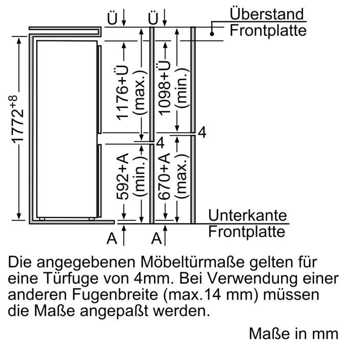 iQ100 Einbau-Kühl-Gefrier-Kombination mit Gefrierbereich unten 177.2 x 54.1 cm Schleppscharnier KI38VX20 KI38VX20-7