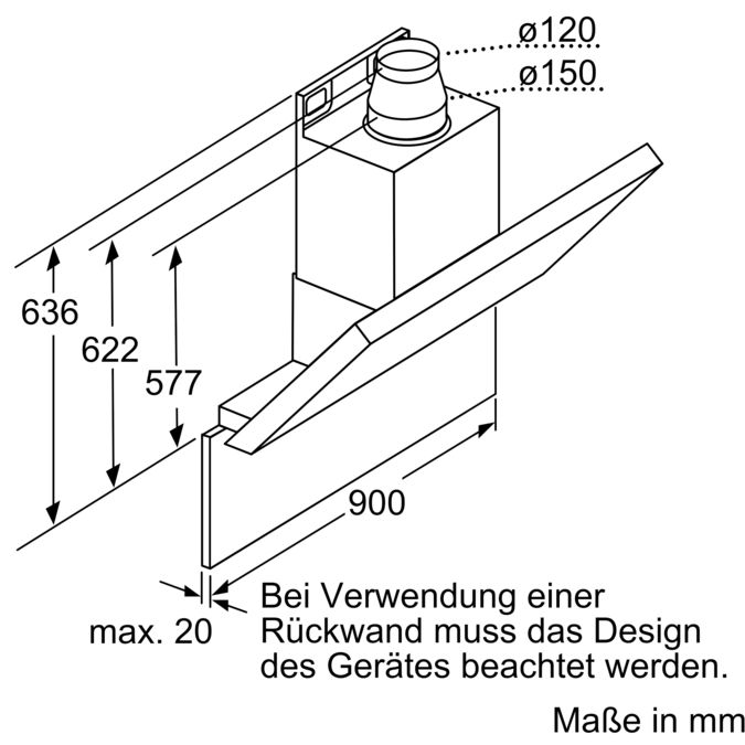 iQ700 Schwarz mit Glasschirm 90 cm Wand-Esse LC91KB672 LC91KB672-7