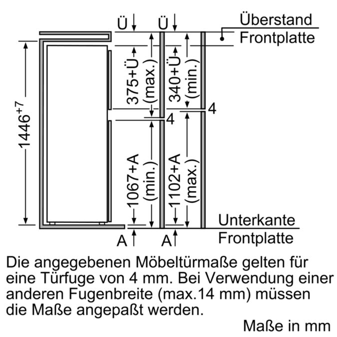 Einbau-Kühl-Gefrier-Kombination mit Gefrierbereich oben 144.6 x 54.1 cm CK66544 CK66544-6