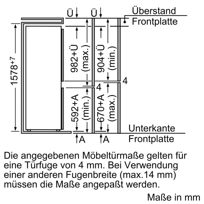 Einbau-Kühl-Gefrier-Kombination mit Gefrierbereich unten 157.8 x 54.1 cm JC70BB20 JC70BB20-3