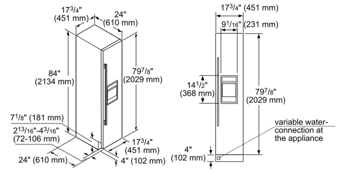 Freedom® Built-in Panel Ready Freezer Column 18'' soft close flat hinge T18ID900RP T18ID900RP-8
