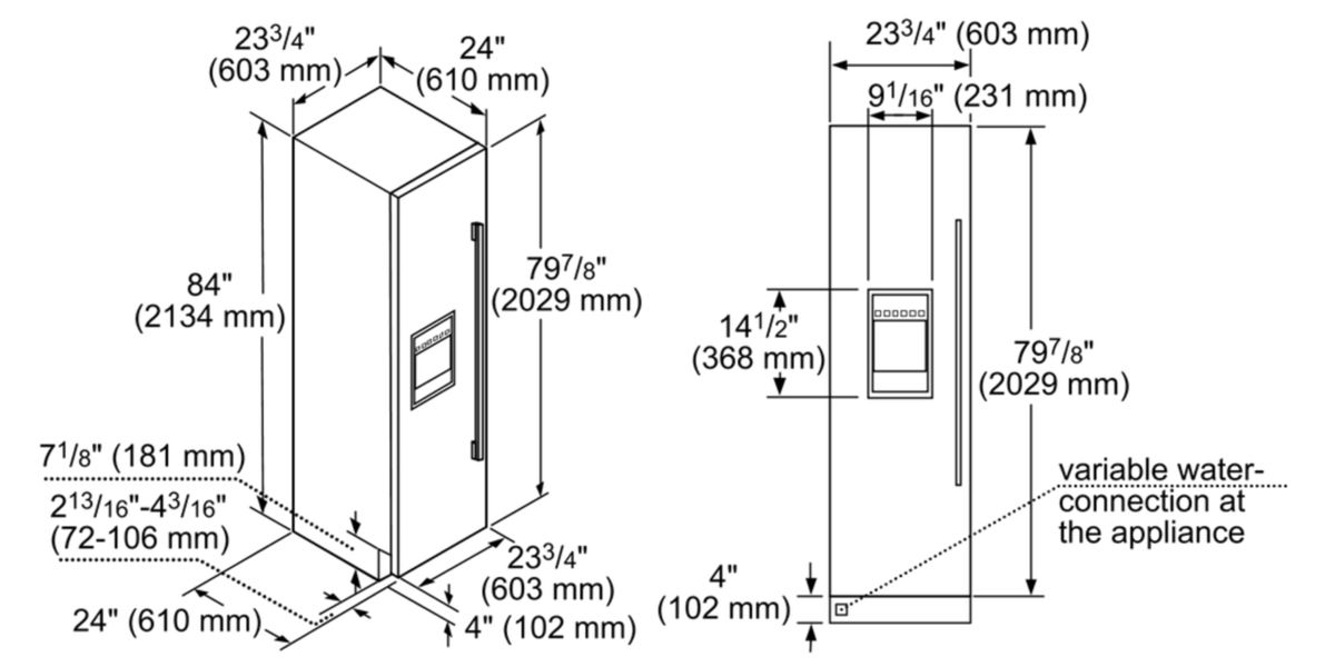 Freedom® Built-in Panel Ready Freezer Column 24'' soft close flat hinge T24ID900LP T24ID900LP-7