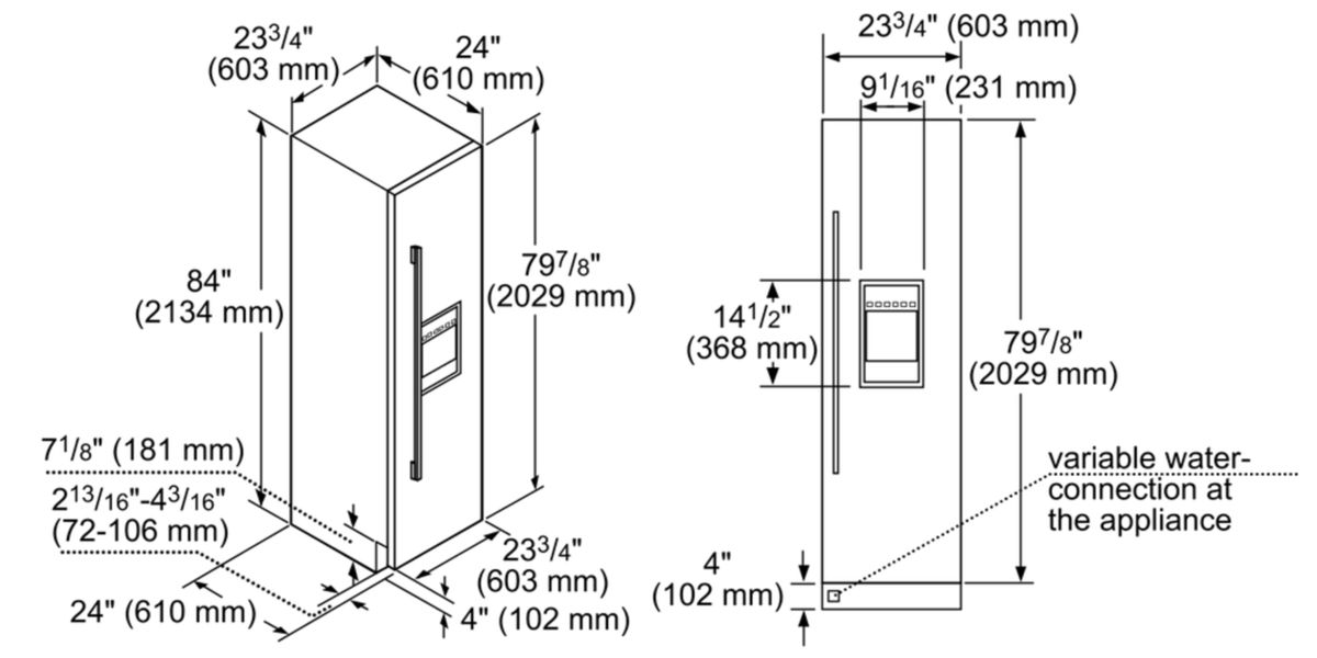 Freedom® Built-in Panel Ready Freezer Column 24'' soft close flat hinge T24ID900RP T24ID900RP-8