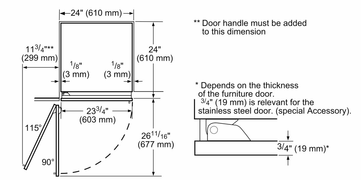 Freedom® Built-in Panel Ready Freezer Column 24'' soft close flat hinge T24IF900SP T24IF900SP-4