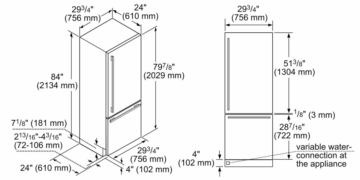 Built-in Two Door Bottom Freezer 30'' Masterpiece® Stainless Steel T30BB915SS T30BB915SS-8