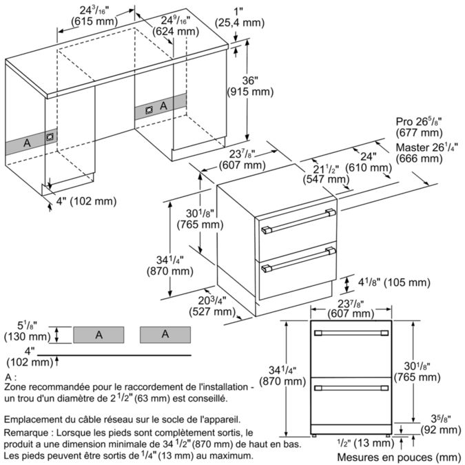 Drawer Refrigerator 24'' Professional acier inox T24UC910DS T24UC910DS-5