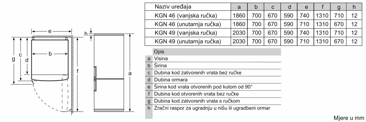 N 70 Samostojeći hladnjak sa zamrzivačem na dnu, staklena vrata 203 x 70 cm KG7493B40 KG7493B40-4