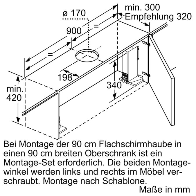 N 70 Flachschirmhaube 90 cm Edelstahl D49ML54X1 D49ML54X1-13