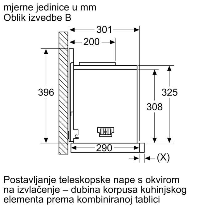 Dodatni pribor za nape 538 mm Z54TL60X0 Z54TL60X0-8