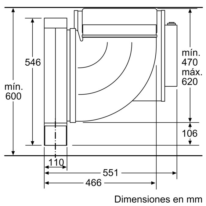 N 90 Extractor de encimera telescópico Cristal negro I91VT44N0 I91VT44N0-15