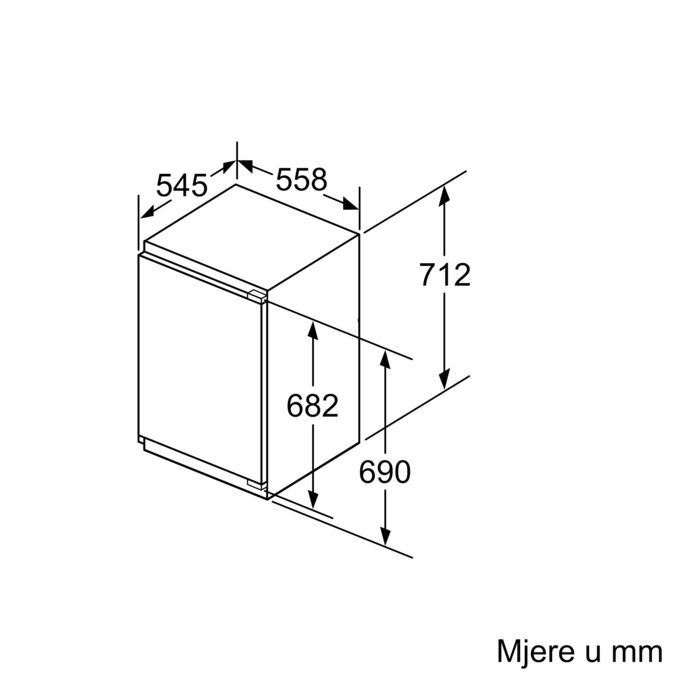 N 50 Ugradbena vertikalna ledenica 71.2 x 55.8 cm flat hinge GI1113FE0 GI1113FE0-6