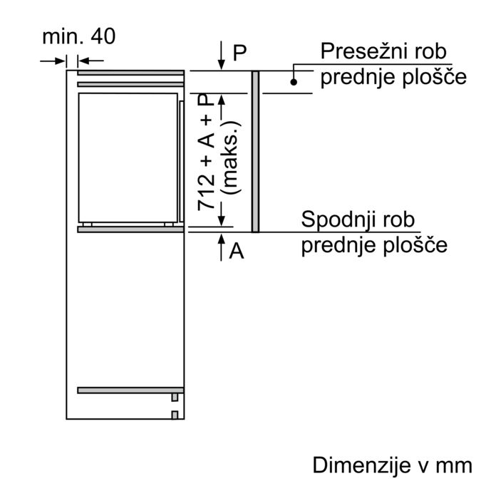 N 50 Vgradni zamrzovalnik 71.2 x 55.8 cm ploščati tečaj GI1113FE0 GI1113FE0-7
