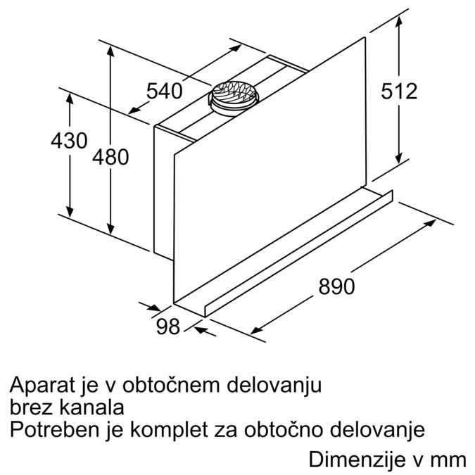 N 90 Stenska napa 90 cm Iz črnega stekla D95FRW1S0 D95FRW1S0-9