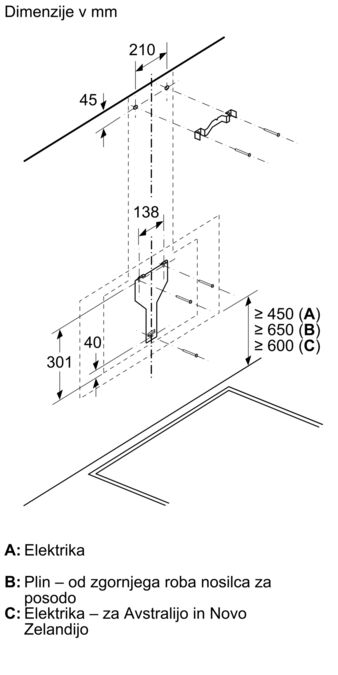 N 50 Stenska napa 90 cm prozorno steklo s črnim tiskom D95IHM1S0 D95IHM1S0-8