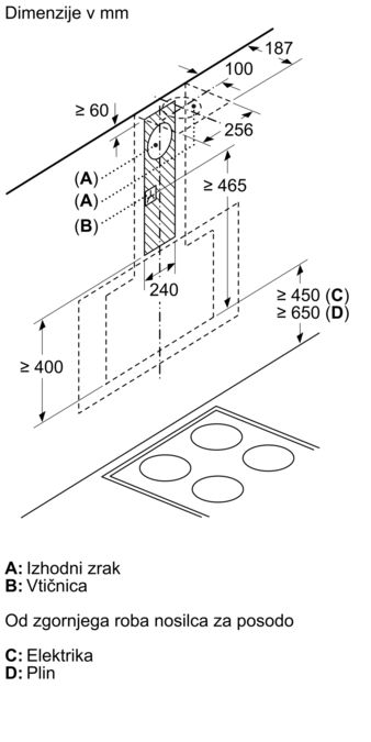 N 50 Stenska napa 90 cm prozorno steklo s črnim tiskom D95IHM1S0 D95IHM1S0-13