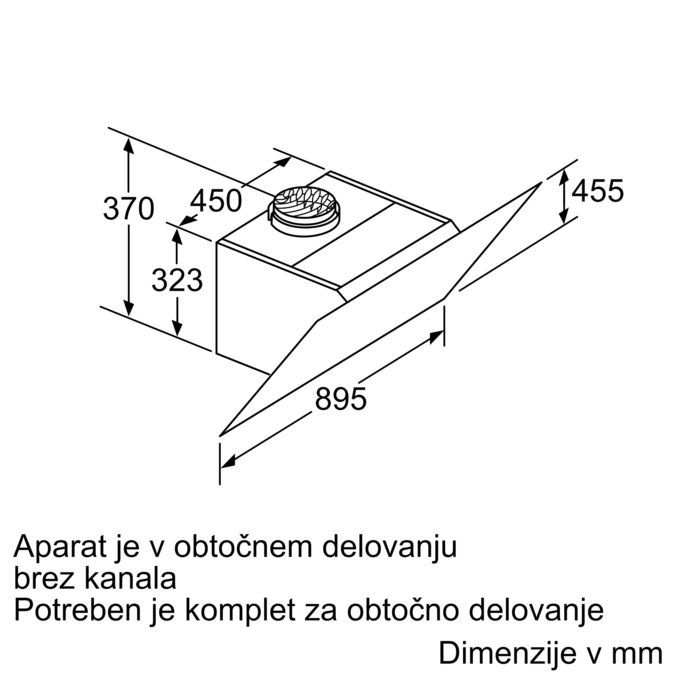 N 50 Stenska napa 90 cm prozorno steklo s črnim tiskom D95IMM1G0 D95IMM1G0-11