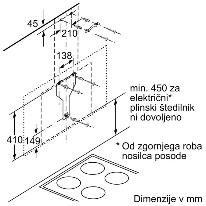 N 90 Stenska napa 90 cm Iz črnega stekla D95FRW1S0 D95FRW1S0-12