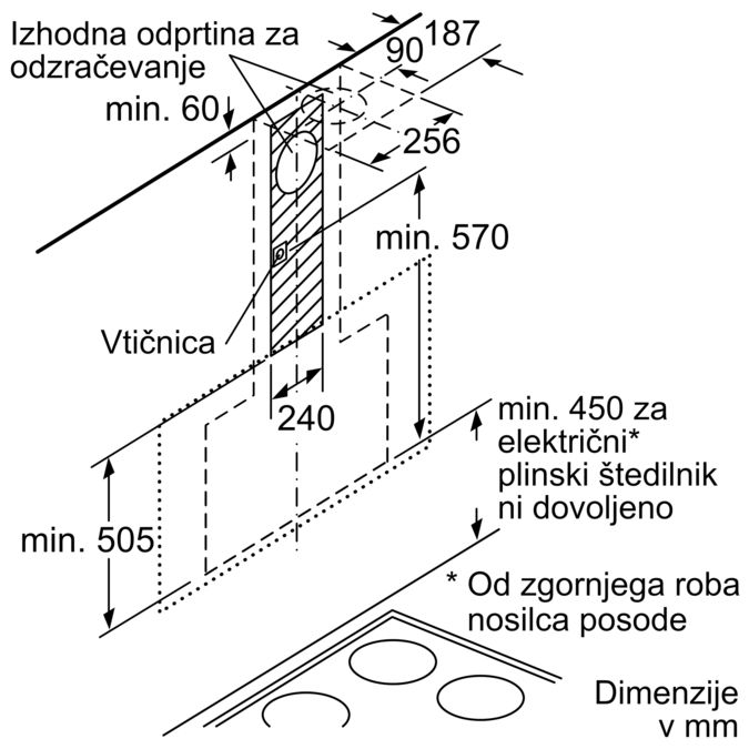 N 90 Stenska napa 90 cm Iz črnega stekla D95FRW1S0 D95FRW1S0-11
