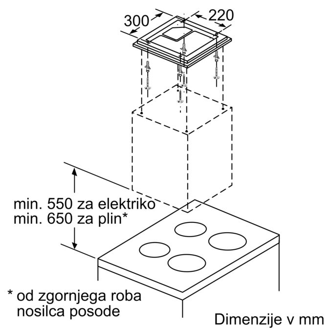 N 90 Otočna kuhinjska napa 37 cm Black I38KHV2S0 I38KHV2S0-6